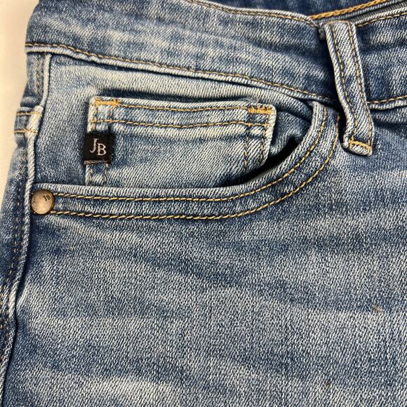 Judy Blue Relaxed Fit Ankle Jeans Raw Hem Mid Rise JB82222 Medium Wash Size 7/28 - Picture 6 of 11